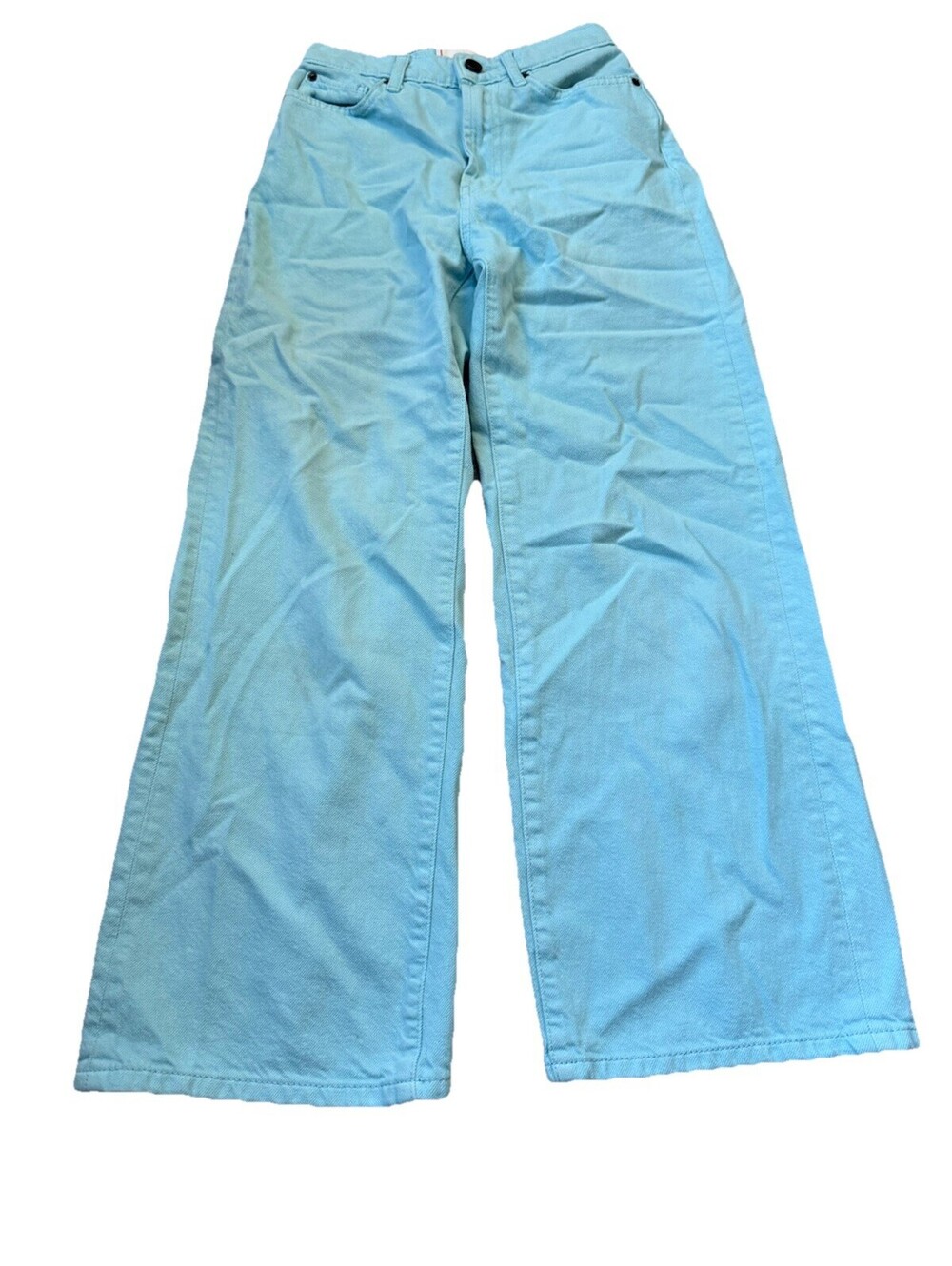 BDG Aqua Blue High-Rise Flat Front Wide Leg Denim Jeans Women's Size 24